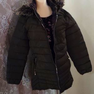 Women's Size 10 Reversible Camo Green Hooded Quilted Parka Rain Resistant Jacket